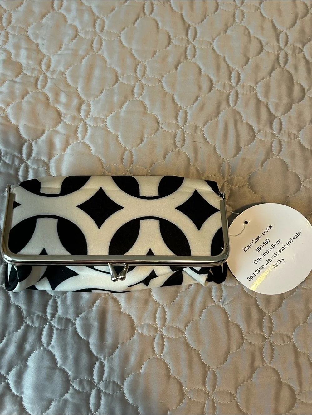 Black & White Geometric Frame Clutch